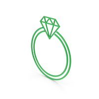 Symbol Diamond Ring Green PNG & PSD Images