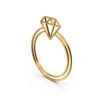 Symbol Diamond Ring Gold PNG & PSD Images