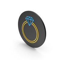 Diamond Ring Colored Icon PNG & PSD Images