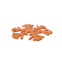 Snowflakes Orange Symbol PNG & PSD Images