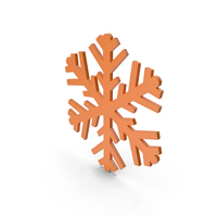 Snowflakes Orange Symbol PNG & PSD Images