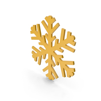 Snowflakes Yellow Symbol PNG & PSD Images