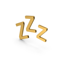 Symbol ZZz Sleep Gold PNG & PSD Images