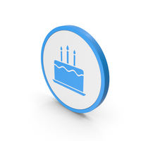 图标生日蛋糕蓝色PNG和PSD图像