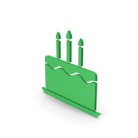 符号生日蛋糕绿色PNG和PSD图像