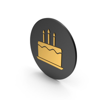 Birthday Cake Gold Icon PNG & PSD Images