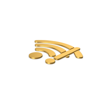 Gold Symbol WIFI Error PNG & PSD Images