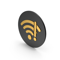 WIFI Connect Error Gold Icon PNG & PSD Images