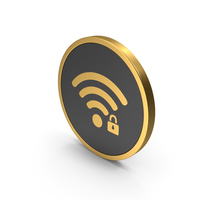 Gold Icon WIFI With Password PNG & PSD Images
