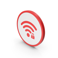Icon WIFI With Password Red PNG & PSD Images