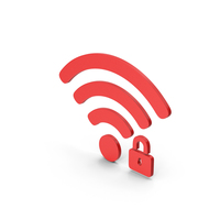 Symbol WIFI With Password Red PNG & PSD Images