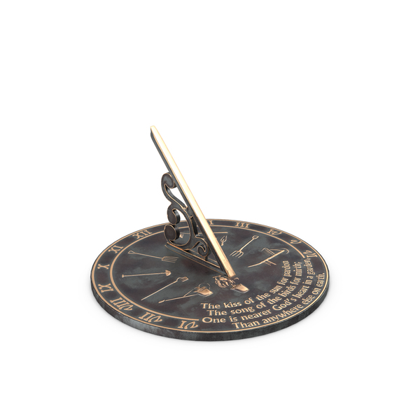 Solid Brass Horizontal Sundial PNG & PSD Images