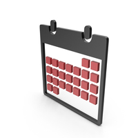 Calendar Black and Red Symbol PNG & PSD Images