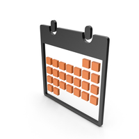 Calendar Black and Orange Symbol PNG & PSD Images
