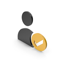 Verified User Black and Orange Icon PNG & PSD Images