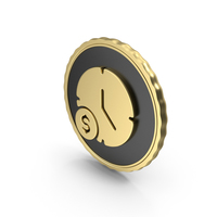 Logo Clock Time Dollar Gold PNG & PSD Images