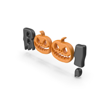 Halloween Sign Boo! with Pumpkins PNG & PSD Images