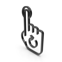 Rotate Finger Black Icon PNG & PSD Images