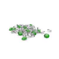 Diamonds Pile White Green PNG & PSD Images