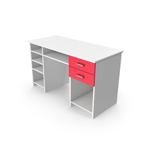 Home Office Table Red White PNG & PSD Images