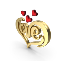 Heart Love Shape Gold PNG & PSD Images