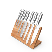 Stainless Steel Knife Set Magnetic Block PNG & PSD Images