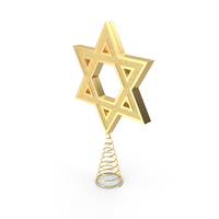 Star of David Tree Topper Gold PNG & PSD Images