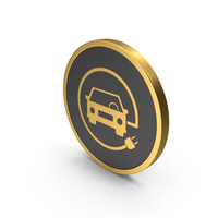 Gold Icon Electric Vehicle Charging PNG & PSD Images