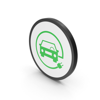 Icon Electric Vehicle Charging Green PNG & PSD Images