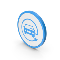 Icon Electric Vehicle Charging Blue PNG & PSD Images