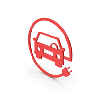 Symbol Electric Vehicle Charging Red PNG & PSD Images