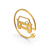 Symbol Electric Vehicle Charging Gold PNG & PSD Images