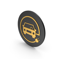 Electric Vehicle Charging Gold Icon PNG & PSD Images