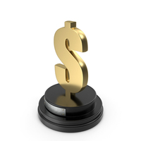 Dollar Winner Price Trophy  Gold Label PNG & PSD Images