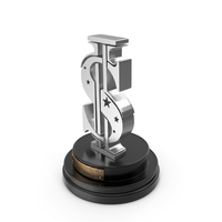 Dollar Winner Trophy Silver Label PNG & PSD Images