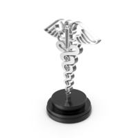 Caduceus Medical Hermes Trophy Award Silver PNG & PSD Images
