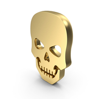 Skull Danger No Entry Gold PNG & PSD Images