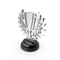 Win Trophy Award Cup A Silver Label PNG & PSD Images