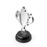Win Trophy Award Cup Silver Label PNG & PSD Images