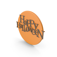 Happy Halloween Symbol with Orange Moon PNG & PSD Images