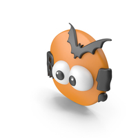 Halloween Symbol Boo! with Orange Moon and Batman and Eyes PNG & PSD Images