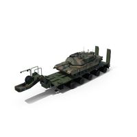 Tank Transporter M1000 Semi-Trailer with M1 Abrams PNG & PSD Images