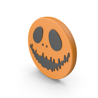 Halloween Pumpkin Face Symbol with Orange Moon PNG & PSD Images