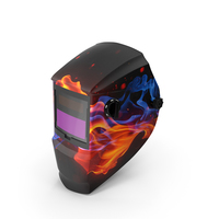 Welding Helmet with Flame Decal PNG & PSD Images