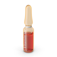 Thiamine B1 Injection 1ml Amber Ampoule PNG & PSD Images