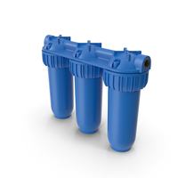 Three Stages Water Filter Housing Blue PNG & PSD Images