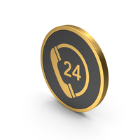 Gold Icon 24 Hours Phone Service PNG & PSD Images