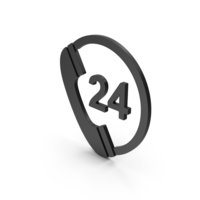 Symbol 24 Hours Phone Service Black PNG & PSD Images