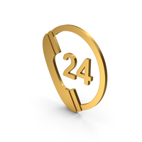 Symbol 24 Hours Phone Service Gold PNG & PSD Images