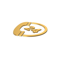 Gold Symbol 24 Hours Phone Service PNG & PSD Images
